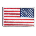 Reversed US Flag Embroidered Military Patch w/White Border